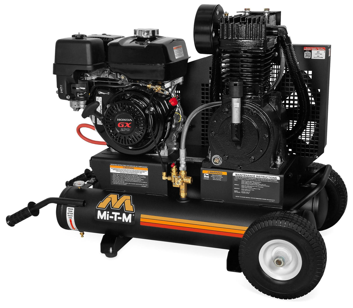 2 Stage Air Compressor – Mi-T-M 8 Gallon, Honda GX270, Belt Drive (AM2-PH09-08M)