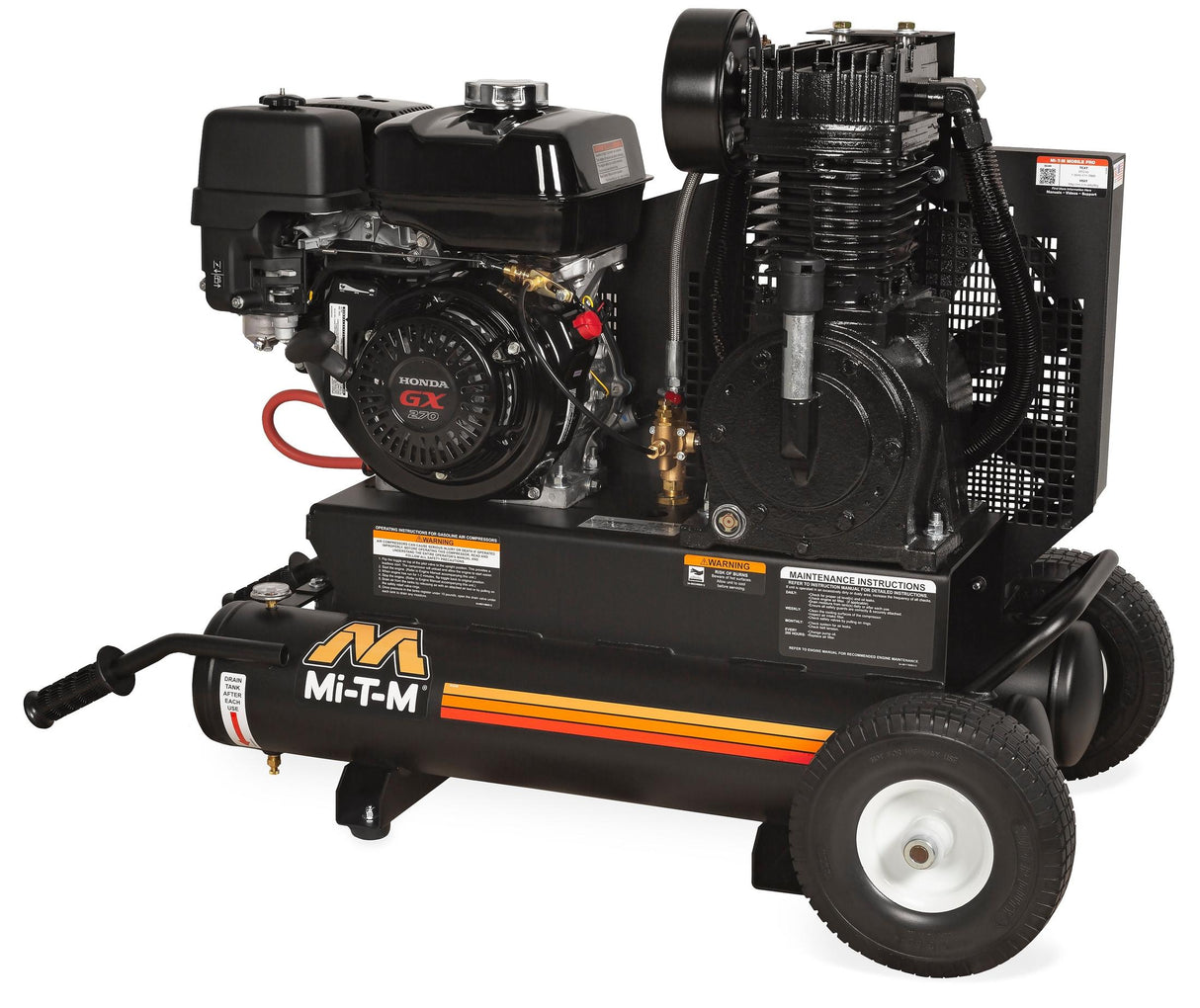 Mi-T-M Industrial Air Compressor – 270cc Honda GX, 8-Gallon Tank