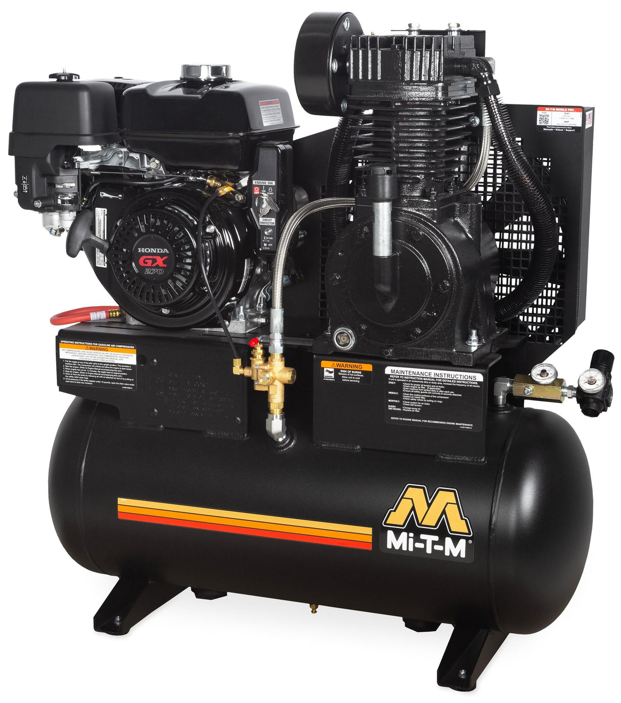 Mi-T-M 20 Gallons Air Compressor – Honda GX270, Two Stage Pump