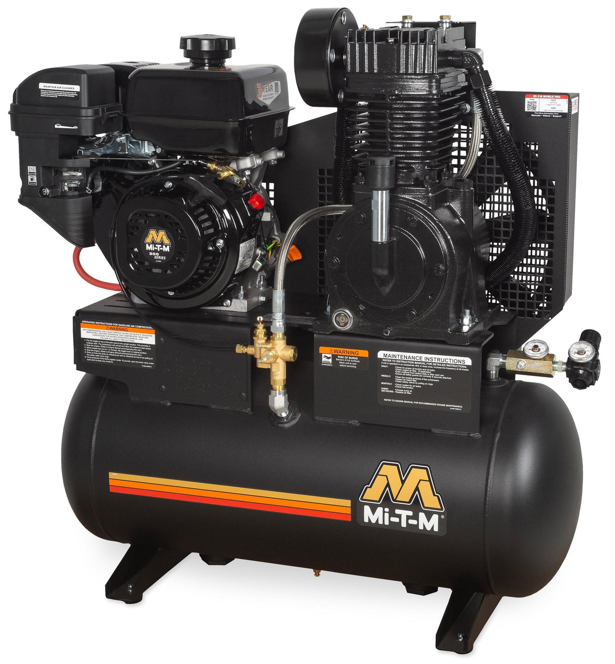 Two Stage Air Compressor 20 Gallon – Mi-T-M 300cc OHV Engine
