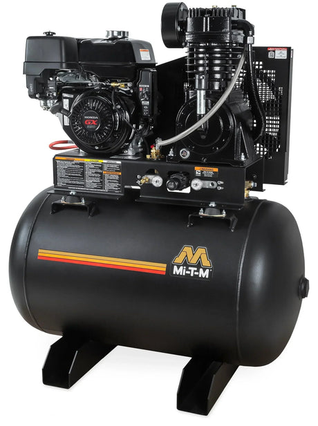 Mi-T-M 80 gallon two stage gas air compressor for auto shops