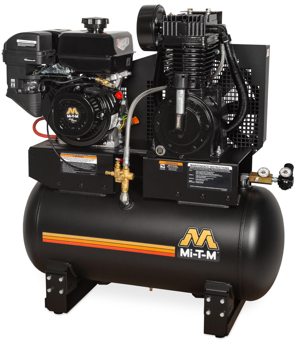 M Compressor 30 Gallon Air Compressor – Mi-T-M 300cc OHV Gas Powered – Airtrek